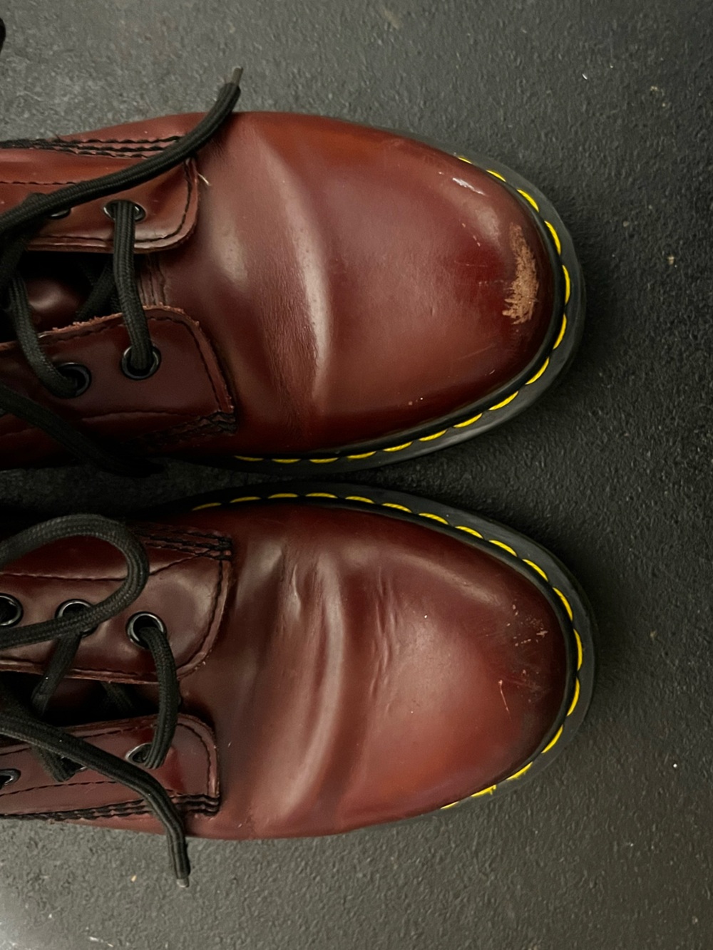 Dr. Martens Red Oxblood Burgundy 8-Eye Lace-Up Combat Boots - Picture 6 of 7
